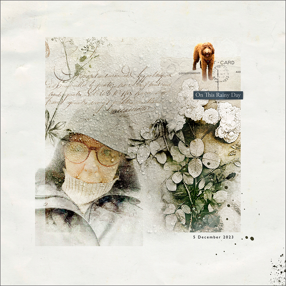 Anna Aspnes Designs ArtPlay Melancholy Collection December Rain Digital Scrapbook and Photo Artistry Page Inspiration by Fiona Kinnear