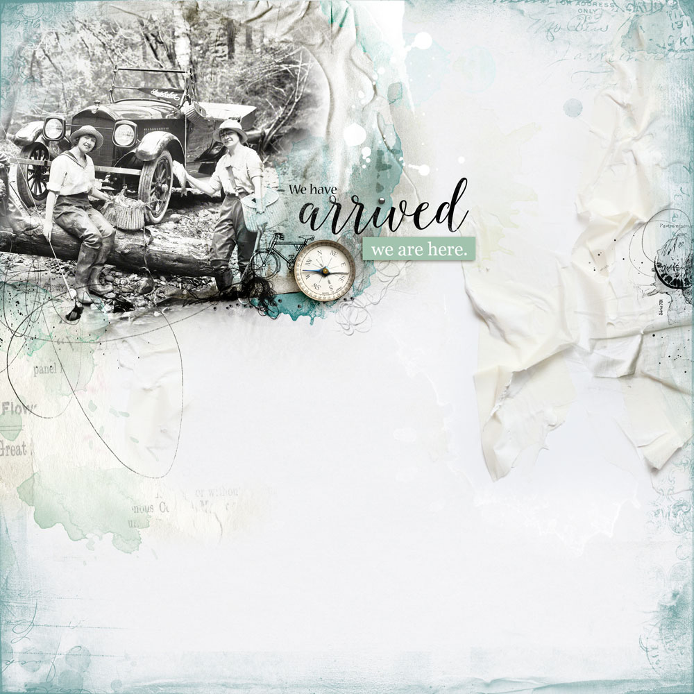 Anna Aspnes Designs ArtPlay Arrive Collection We Are Here Heritage Digital Scrapbook and Photo Artistry Page Inspiration by Ana Santos