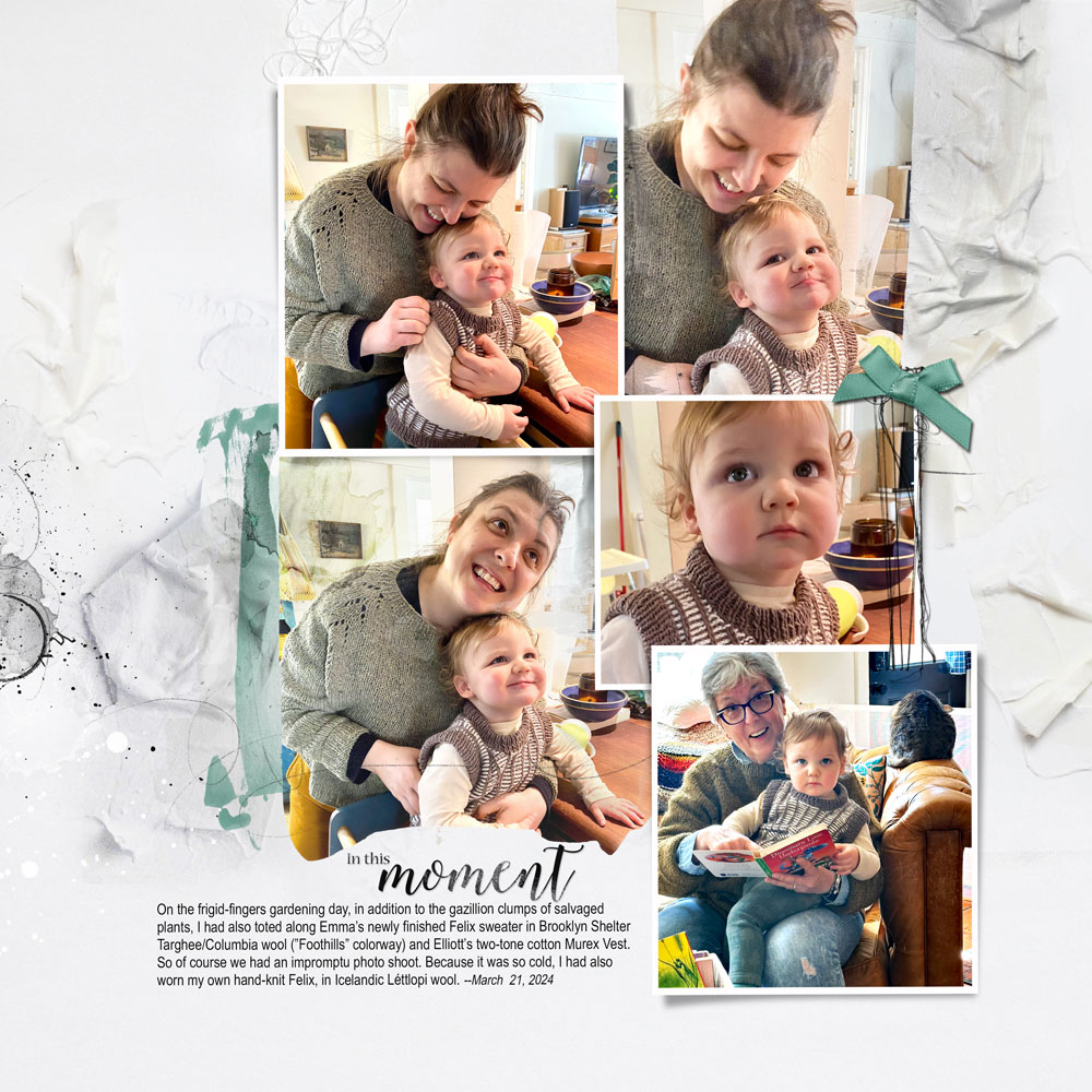 Anna Aspnes Designs ArtPlay Arrive Collection Everything Knit Family Digital Scrapbook and Photo Artistry Page Inspiration by Laura Tringali Holmes
