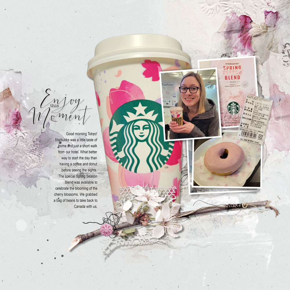 Anna Aspnes Designs ArtPlay Sashay Collection Starbucks Digital Scrapbook and Photo Artistry Page by Kim Pay