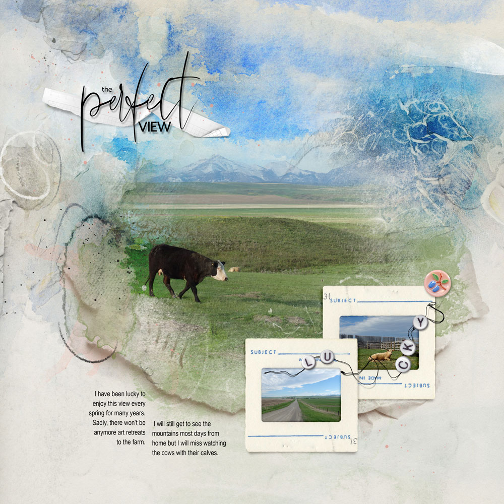 Anna Aspnes Designs ArtPlay Scenic Collection Perfect View Landscape Digital Scrapbook and Photo Artistry Page Inspiration by Kim Pay