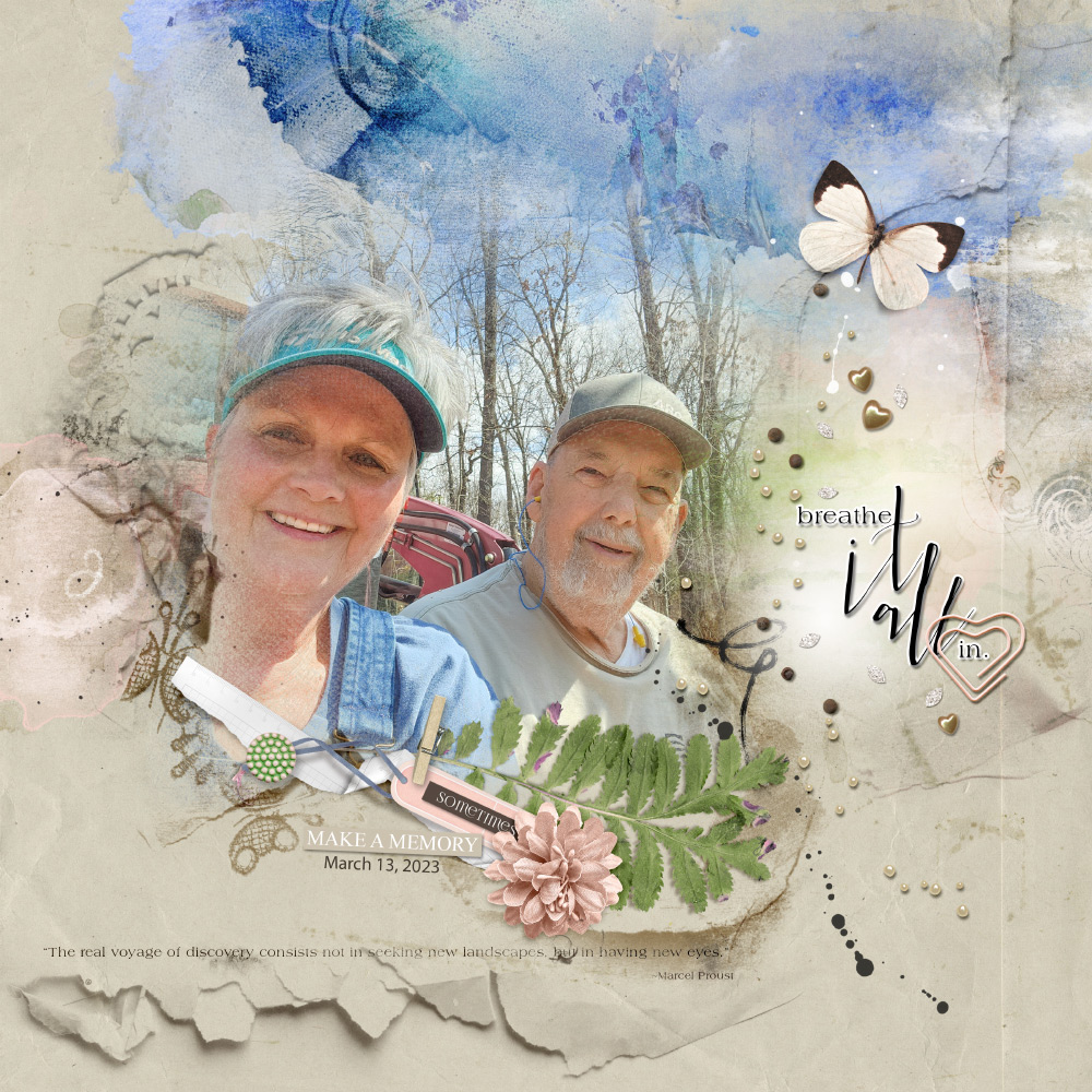 Anna Aspnes Designs ArtPlay Scenic Collection Breathe Family Digital Scrapbook and Photo Artistry Page Inspiration by Susan Lacy
