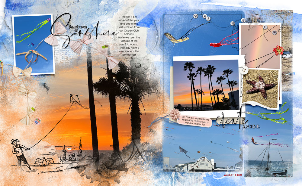Anna Aspnes Designs ArtPlay Scenic Collection Kites Double Digital Scrapbook and Photo Artistry Page Inspiration by Diane Weber