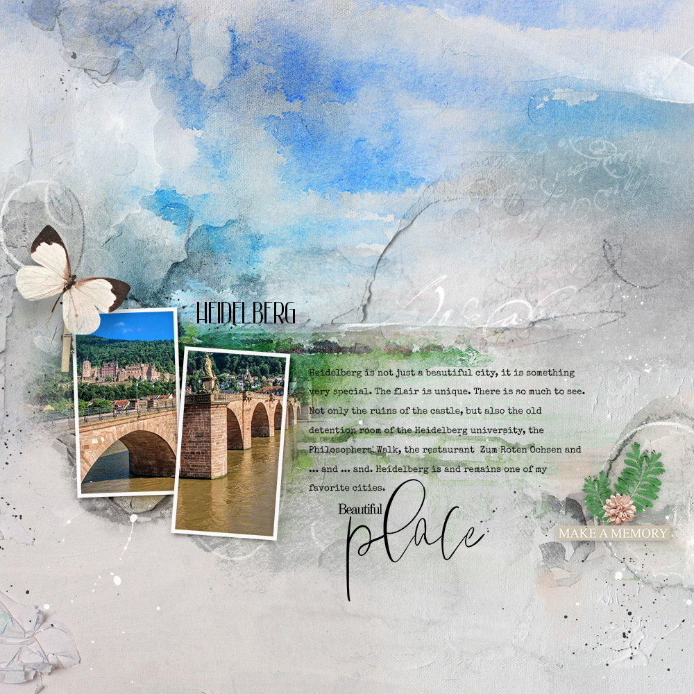 Anna Aspnes Designs ArtPlay Scenic Collection Heidelberg Travel Digital Scrapbook and Photo Artistry Page Inspiration by Sylvia Regina