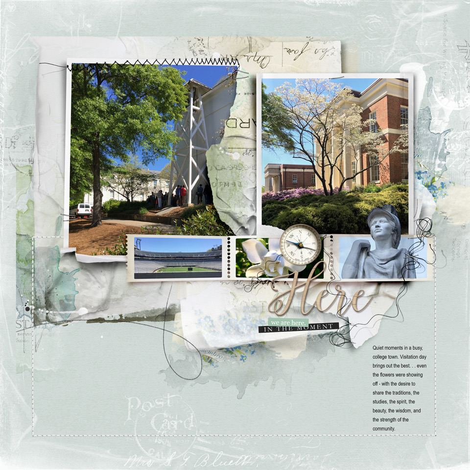 Anna Aspnes Designs ArtPlay Arrive Collection Here Digital Scrapbook and Photo Artistry Page Inspiration by Nancy Adams