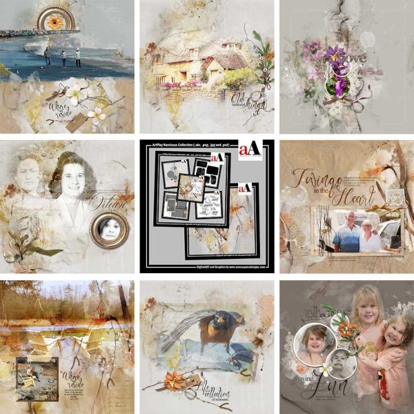 ArtPlay Narcissus Collection Digital Scrapbook and Photo Artistry Inspiration by Anna Aspnes Designs