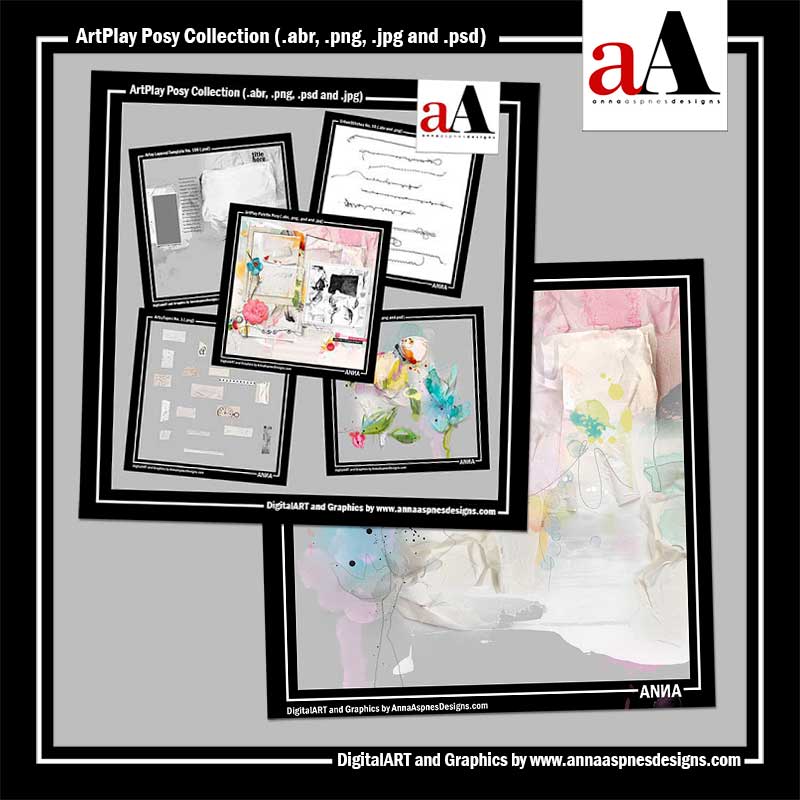 ArtPlay Posy Collection for Digital Scrapbooking and Photo Artistry by Anna Aspnes Designs