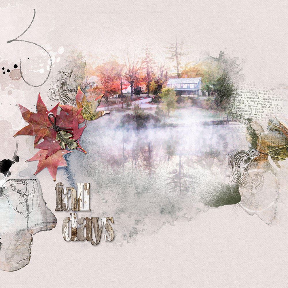 Anna Aspnes Digital Scrapbook ArtPlay Inspiration Feuillemort Joan Robillard Fall Layout